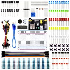 Electronics Component Kit with 300 Pieces and USB Power Supply for Beginners
