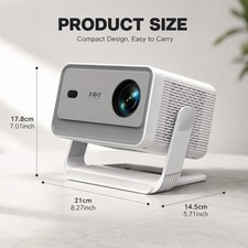 1100 ANSI 4K Smart Projector with Android, 5G WiFi, Bluetooth, LED Home Theater