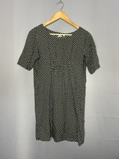 Orla Kiely x Uniqlo Clover Dress Size S Black Yellow Cotton Retro Mod Mini Tunic