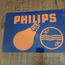 Old Enameled Philips Advertising Sign Vintage Advertising