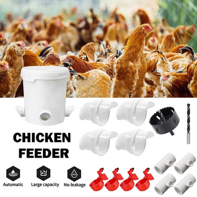#ad Chicken Feeders and Chicken Water Cups Set14PCS DIY Chicken Feeder KitPoultry $18.19