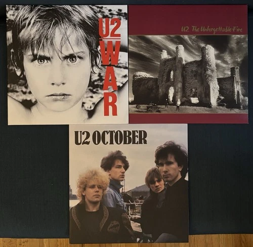 U2 OCTOBER WAR THE UNFORGETTABLE FIRE THREE VINYL LP LOT REMASTERED REISSUES