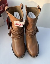 NWT DINGO Women Boots With Straps Tan Leather Slouch SZ: 9M