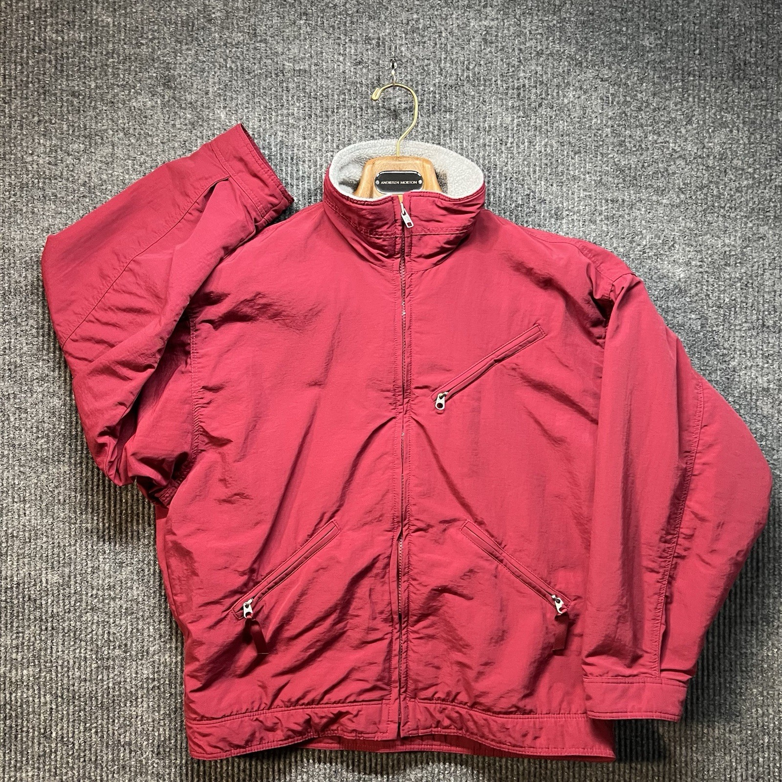 VTG Patagonia Womens Oxford Shell Synchilla Jacket Large Red Fleece Lined USA