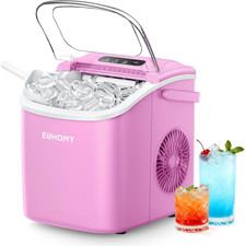 Countertop Ice Maker Machine with Handle, 26Lbs in 24Hrs, 9 Ice Cubes Ready in 6