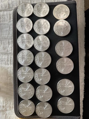 2010 AMERICAN $1 SILVER EAGLES US Mint Roll of 20 .999 FINE  (BU) Uncirculated