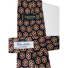 Lanvin Paris Fein-Kaller L'Omo Geometric 100% SILK TIE 3.5 x 56 Paris Designer
