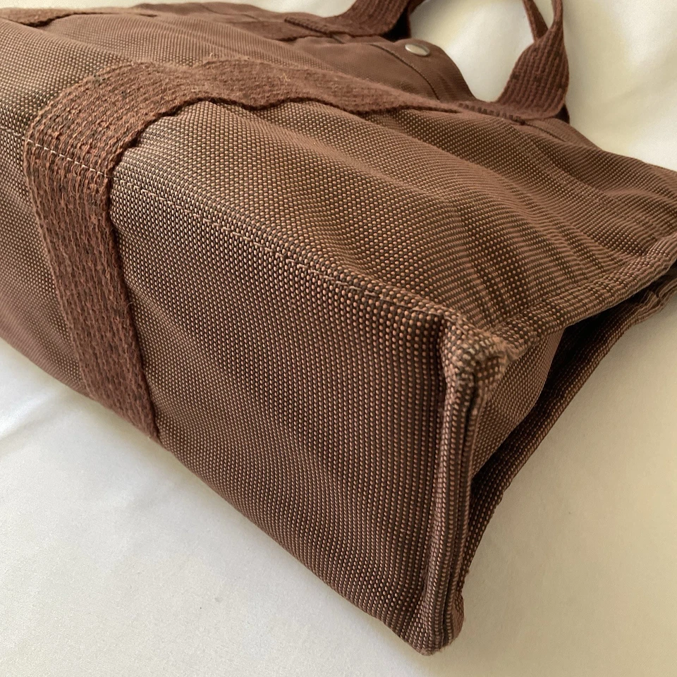 Hermes Bolso de Mano Air Line Tote MM Marrón Lona Usado Bolso de Mano para Hombre y Mujer Foto 4 de 4