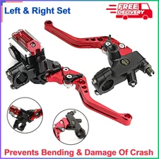 Motorcycle 7/8" Handlebar Hydraulic Brake Master Cylinder with Wire Clutch Lever