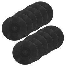 12pcs Vinyl Record Disk: For Drinks Tabletop Protection