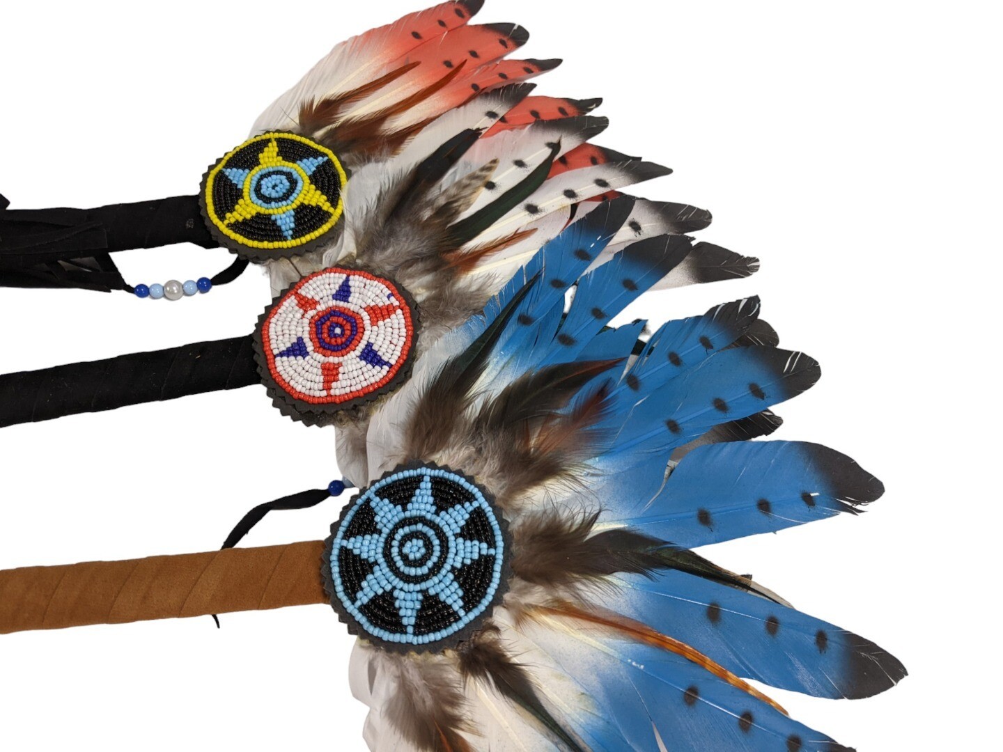 Replica Abanico de Oración Pluma Real Nativo Americano Chakapa Shakapa Bhumpa