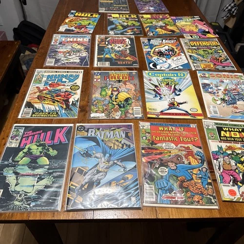 LOT OF 18 MARVEL & DC COMICS SILVER BRONZE X-MEN Vintage Old Comic Lot Hulk