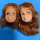 (2) Vintage Titian Skooter Barbie Doll Heads #1040 Heads Only TLC ~ 1960's