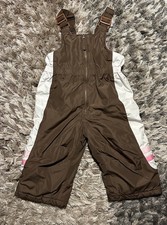 Okie-Dokie Kids Vintage Brown and Pink Overall Snow Pants Size 2T