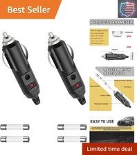 Universal 2 PCS 12V Copper Cigarette Lighter Sockets with Fuses - Easy Install