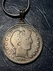1904 Barber Half Dollar With A Sterling Silver Key Chain