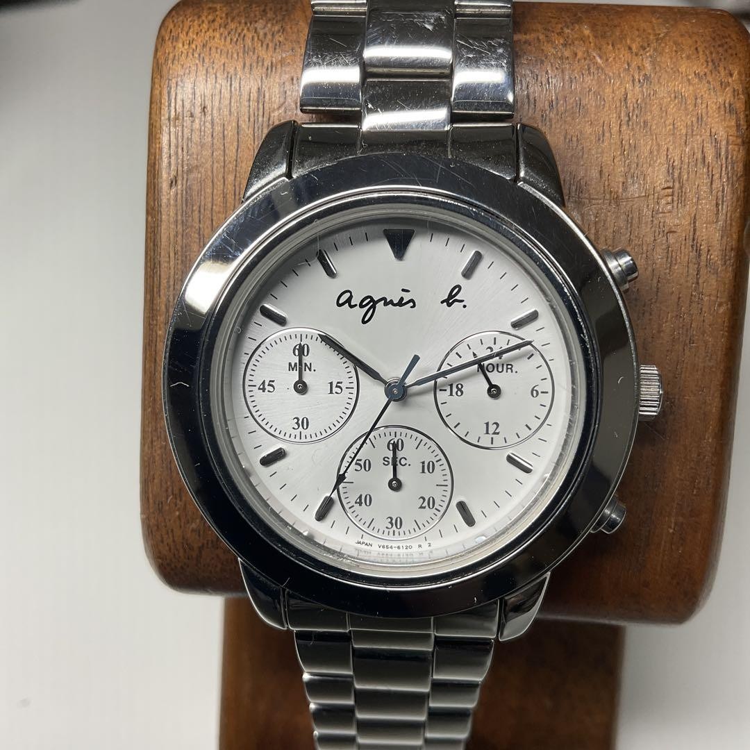 Agnes B Chronograph Quartz Watch Replaced Battery, 18cm