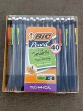 BIC Xtra-Smooth Mechanical Pencils with Erasers, Medium Point (0.7Mm), 40. NEW