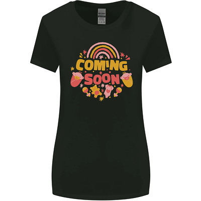 Coming Soon Neu Baby Schwangerschaft Schwanger Damen breiter geschnittenes T-Shirt