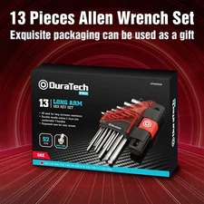 DuraTech Allen Wrench Set T-handle 13PC Hex Key Set Hex Wrench Set SAE 1/20-3/8"