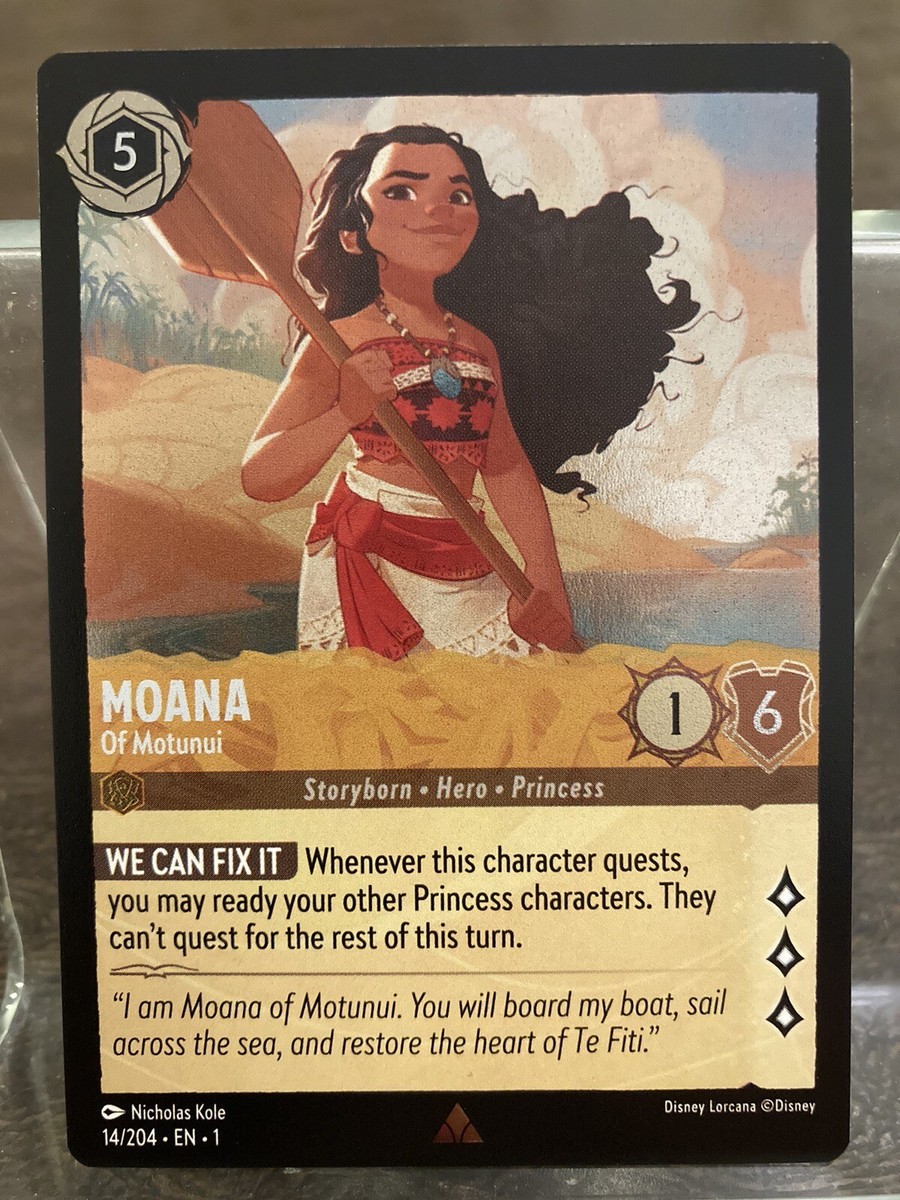 Disney Lorcana FOIL First Chapter Moana Of Motunui Rare 14