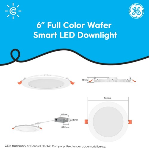 GE Cync Reveal HD+ 6" Full Color Smart LED Wafer Downlight - Picture 4 of 5