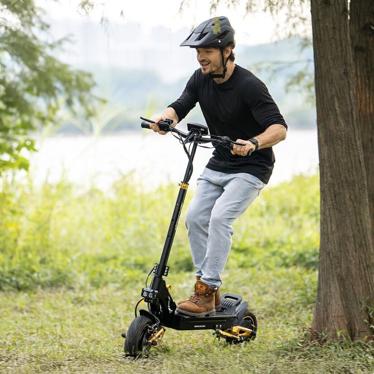 Electric Scooter Dual SUSPENSION & BRAKES 37MPH 10'' Folding For Adult E-Scooter