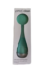 PMD Clean Smart Facial Cleansing Device Teal Waterproof Silicone Bristles AA Bat
