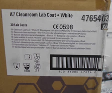 Kimtech 47654 A7 Cleanroom Lab Coat White XL Qty 30