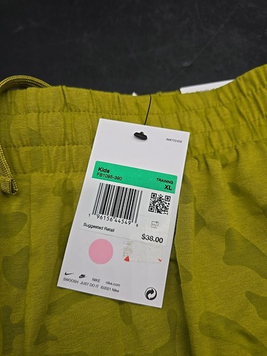 Nike Dri-FIT Big Kids Breezy High-Waisted Training Shorts Olive FB1095-390 Sz XL - Picture 4 of 4