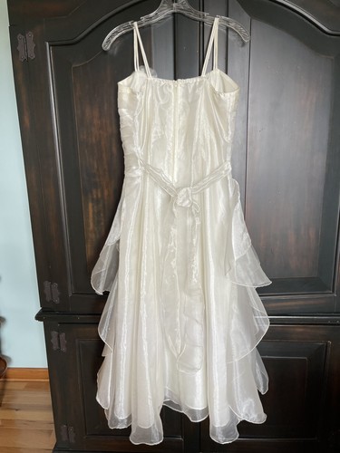 Kid’s Love Girls Special Occasion Dress Ivory Sz 16 Midi Layered Shimmery Used - Picture 2 of 8