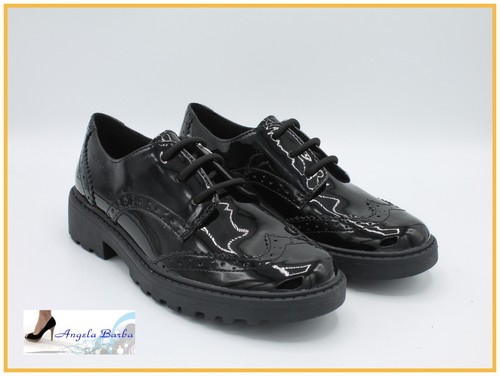Geox Scarpe da Bambina Francesine Donna in Vernice Pelle Nero Derby  Inglesine | eBay