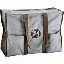 ED Thirty One Super Organizing Zip Top Utility tote bag 31  Grey Pin Dots New