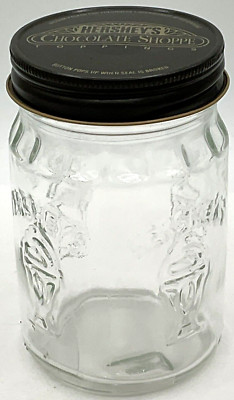 EMPTY Embossed Hershey s Chocolate Shoppe Jar With Lid Sundae Syrup 