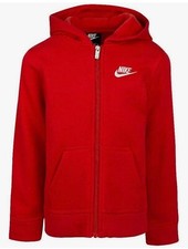 Nike Boys Club Full-Zip Hoodie Fleece Long Sleeve Size 4 Little Kid