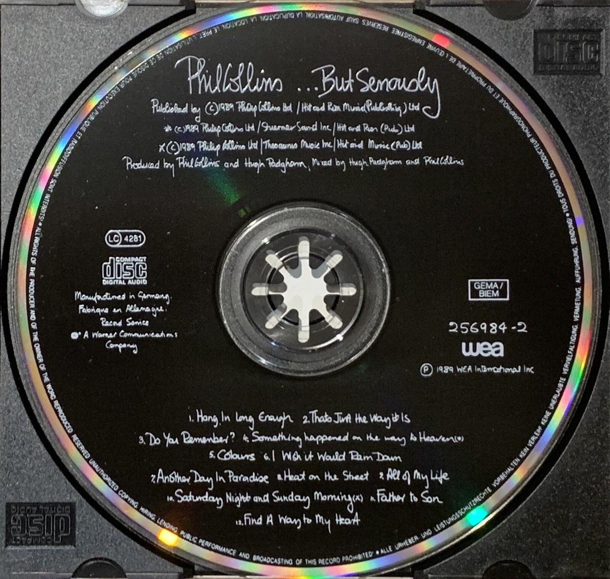 PHIL COLLINS  But Seriously Original 1989 WEA CD 2292