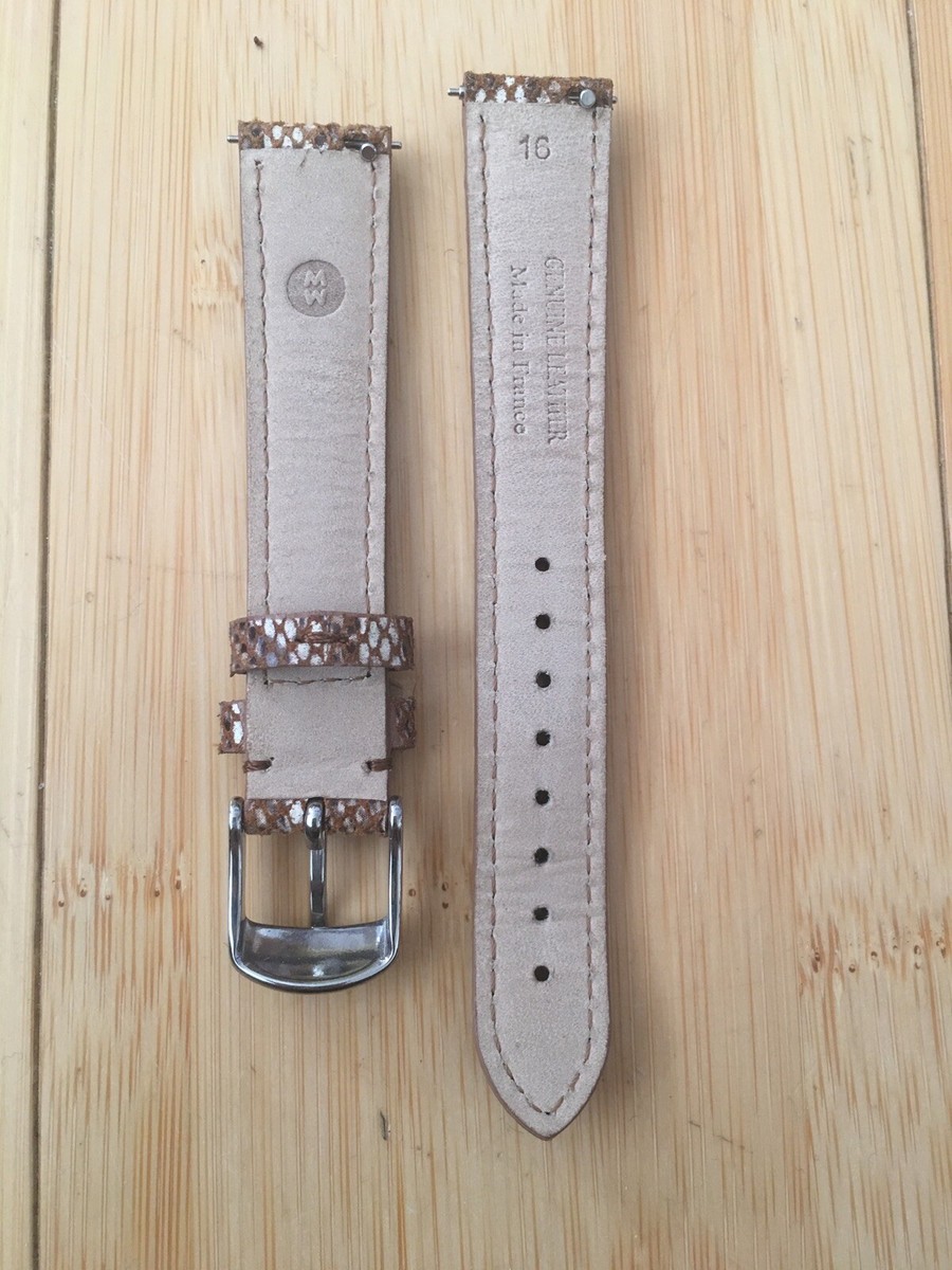 Michele 16mm Genuine Leather Watch Band Strap Metallic Snake NWOT MICHELE 16MM Dark Red Metallic Genuine Snakeskin Leather  main image 4