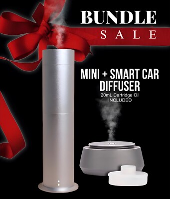Aroma360 Mini360 SL Diffuser / Silver or Black + Smart Car Diffuser W/ TOP SCENT
