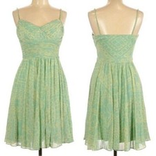 Sangria Dress Sweetheart Pintuck Bustier Braided Strap Tea Length Pastel 10P
