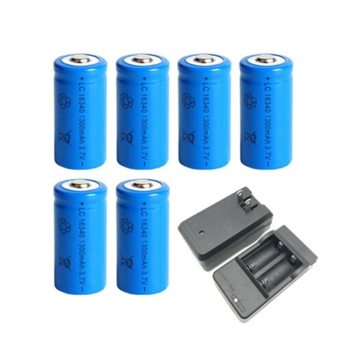 16340 Battery 1300mAh Li-ion 3.7 Rechargeable CR123A Cell Charger For Camera Lot - Picture 2 of 18