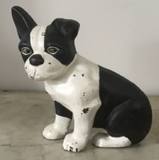Boston Terrier Bulldog Cast Iron Doorstop