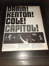 Nat King Cole, Bobby Darin, Stan Kenton Rare Original Promo Poster Ad Framed