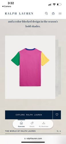 Polo Ralph Lauren Color Block T-Shirt Jugend S (8) Logo Grafik Mehrfarbig - Bild 9 von 10