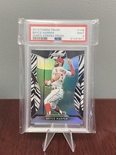 2019 Panini Prizm Bryce Harper Zebra Stripes Parallel PSA 9 Phillies #43 of /99 