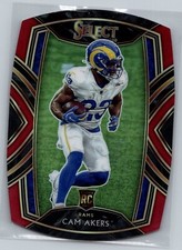 2020 Panini Select Cam Akers Club Level RED Die Cut Prizm Rookie Card #255. rookie card picture