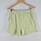 Adidas womens shorts size M green stretch cotton pockets 097932