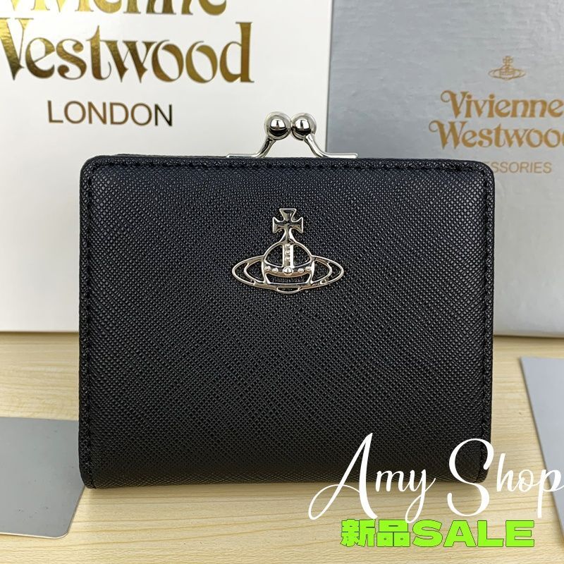 人気☆【Vivienne Westwood】Envelope Orb Logo Bi-Fold Wallet Vivienne Westwood Leather Multi-Card Pocket Snap button
