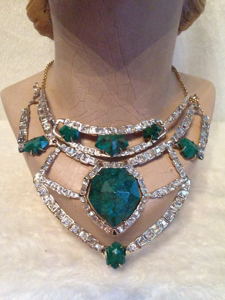 Alexis Bittar Green Turquoise CUBIST Bib Necklace — 第 4/4 张图片