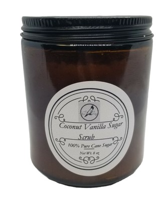 Coconut Vanilla Handmade Body 100% Pure Cane Sugar Scrub Exfoliating Nourishing