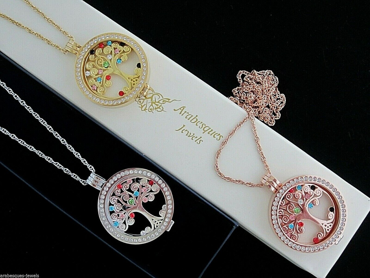 Coin Necklace Mi Moneda Chain LARGE GENUINE MI MILANO NECKLACE/PENDANT GEM  TREE OF LIFE COIN/